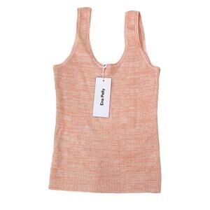 Ena Pelly Sloane Knit Tank Top Peach Melange USA 8